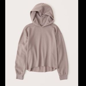 Abercrombie Cutoff Hoodie Taupe